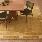8x11 Hand Tufted Wool Area Rug, Gold Mustard Border Rug, Modern Minimalist Living Room Rug, Aesthetic Bedroom Wool Rug 9x12/10x15 - Image 5