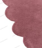 Hand-Tufted Wool Area Rug: Modern Pink Scalloped Rug - Image 2