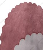 Hand-Tufted Wool Area Rug: Modern Pink Scalloped Rug - Image 3