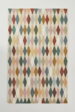 10x14ft Hand Tufted Wool Rug Colorful Geometric Diamond Area Rug Pastel Modern Harlequin Carpet Large Aesthetic Living Room Rug 12x15,12x16 - Image 4